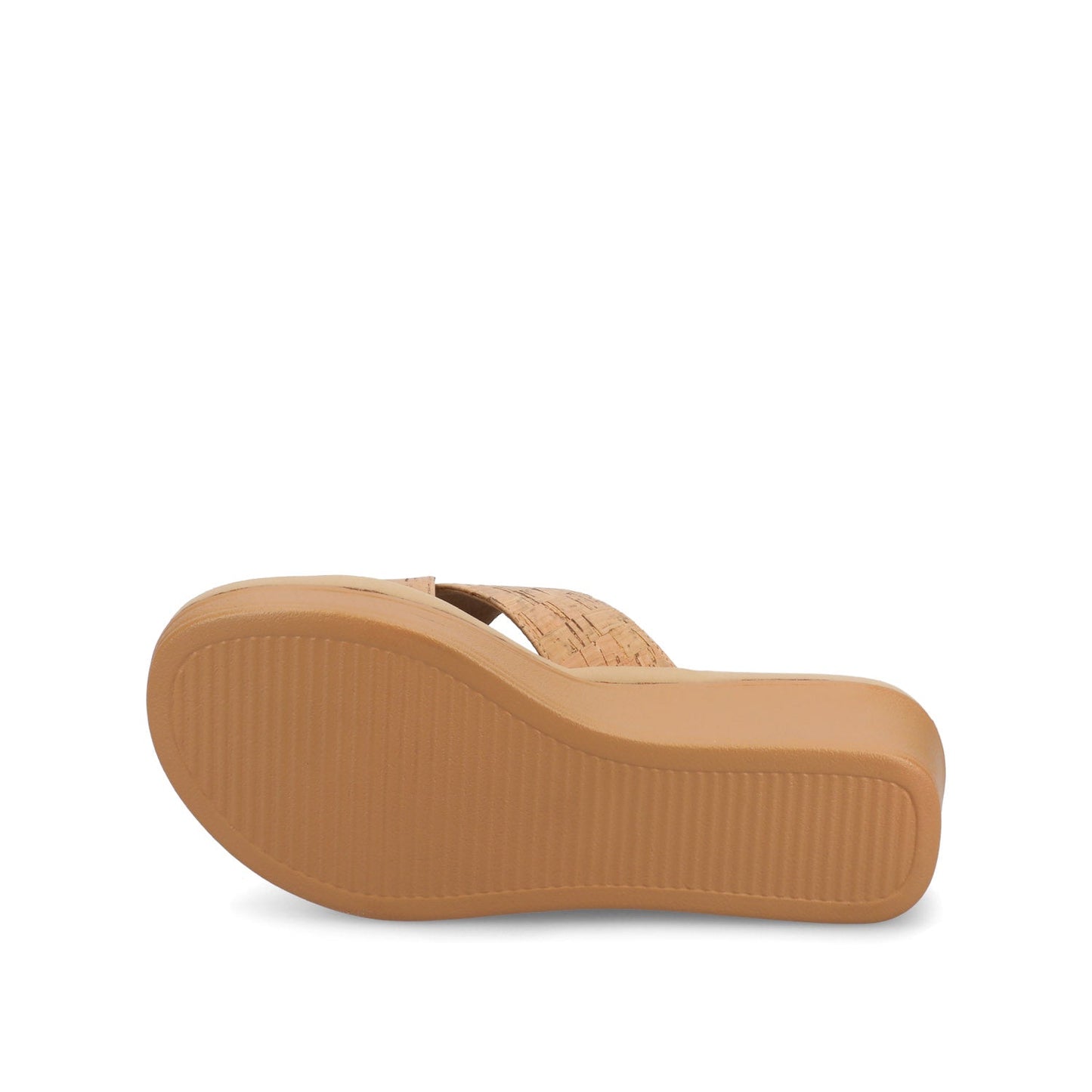 Journee Biara Platform Wedge Sandals - Cork