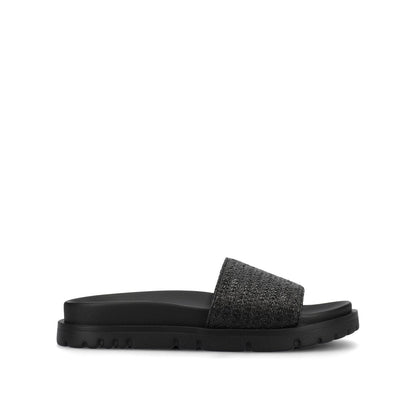 Journee STARR SLIP ON SPORT SANDALS - Black
