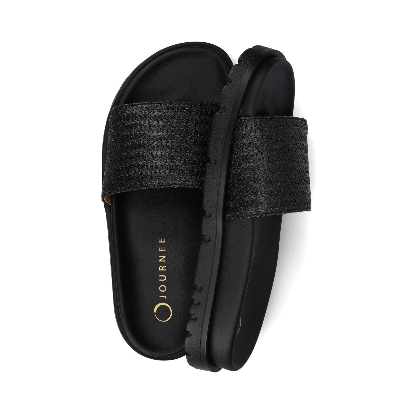 Journee STARR SLIP ON SPORT SANDALS - Black