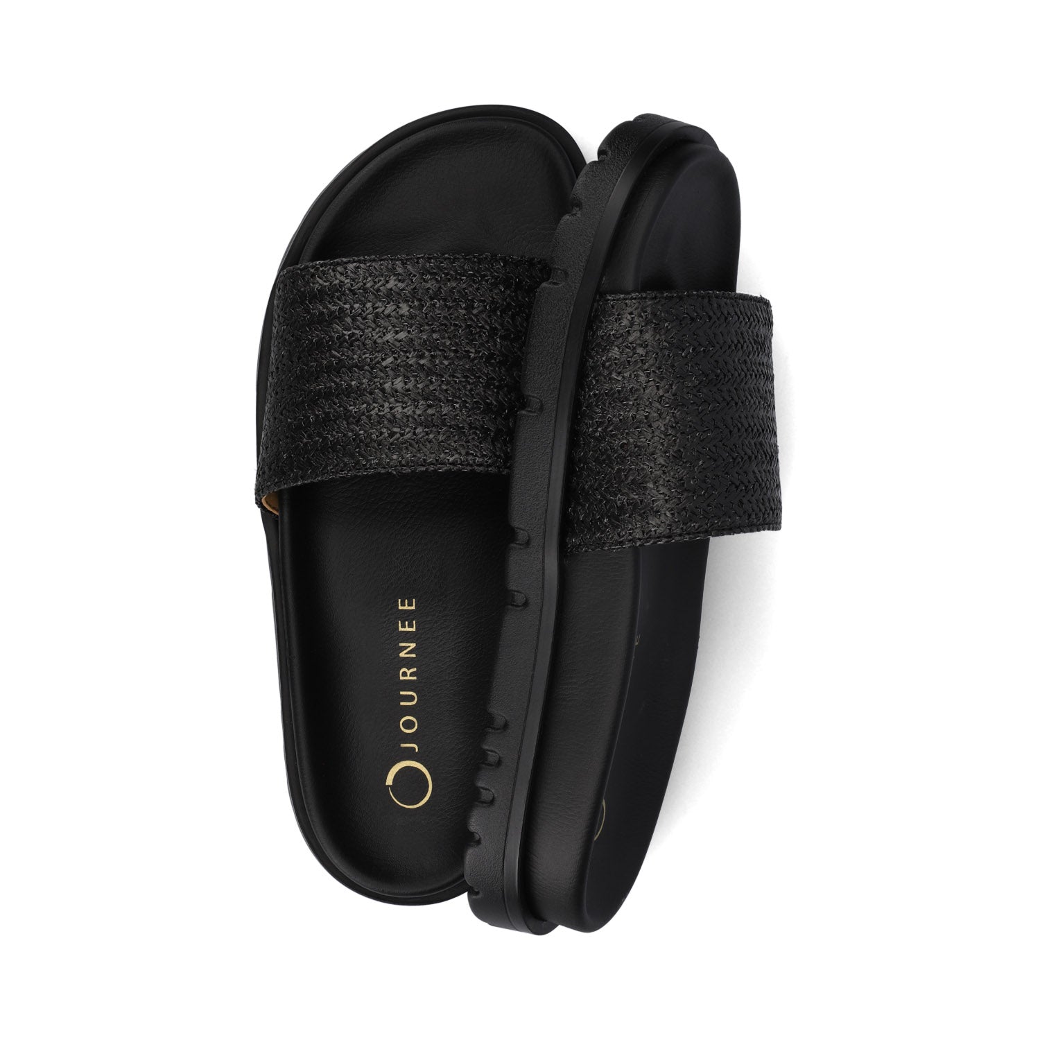 Journee STARR SLIP ON SPORT SANDALS - Black
