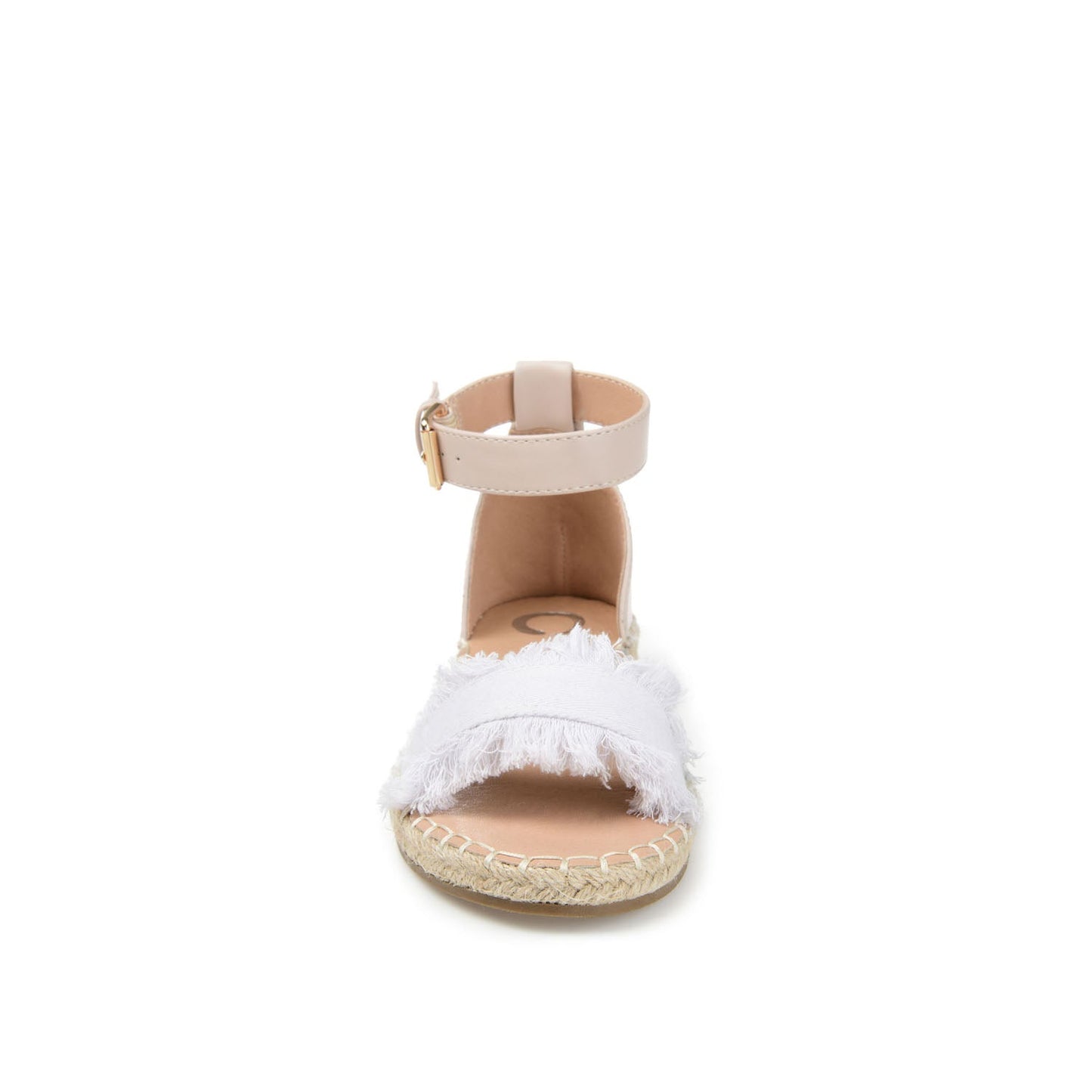 Journee TRISTEEN ESPADRILLE SANDALS IN FABRIC - White