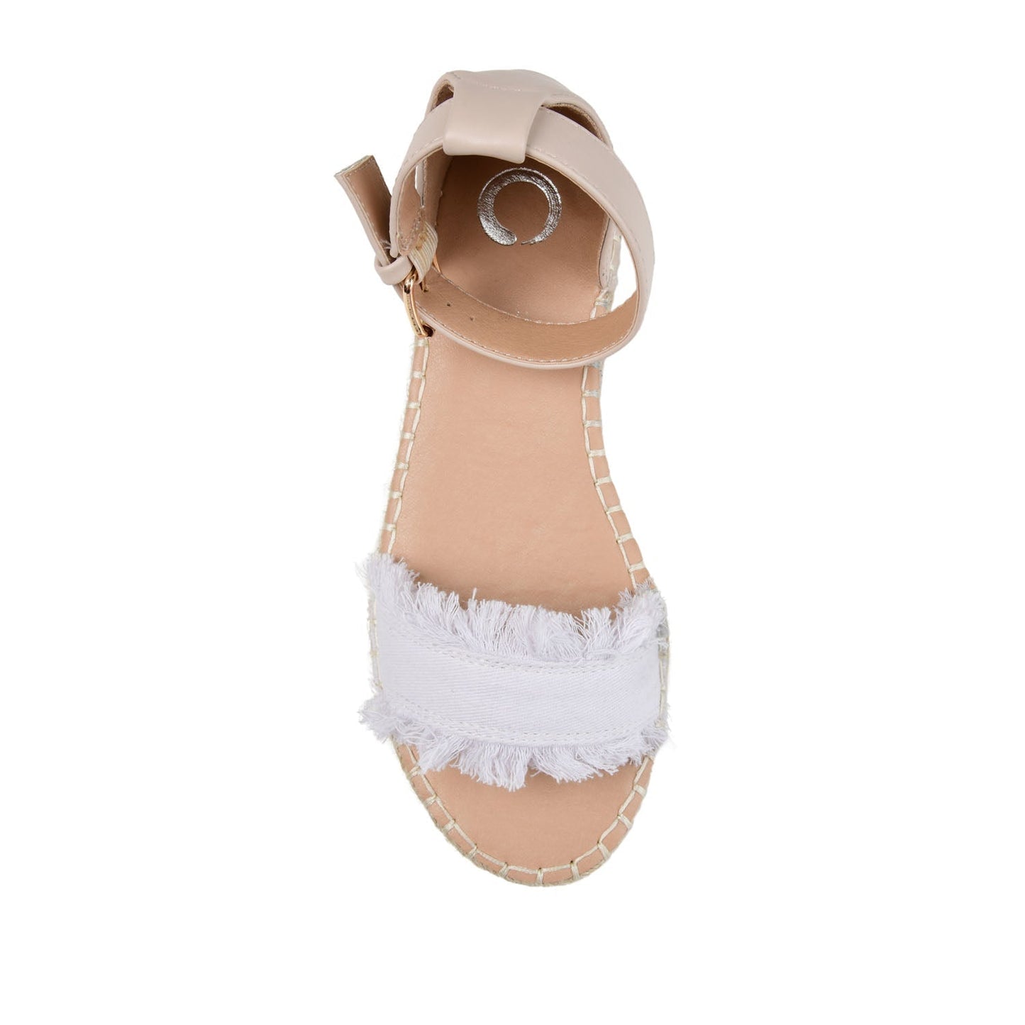 Journee TRISTEEN ESPADRILLE SANDALS IN FABRIC - White