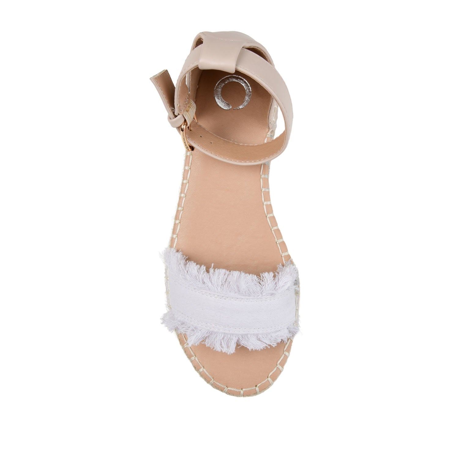 Journee TRISTEEN ESPADRILLE SANDALS IN FABRIC - White