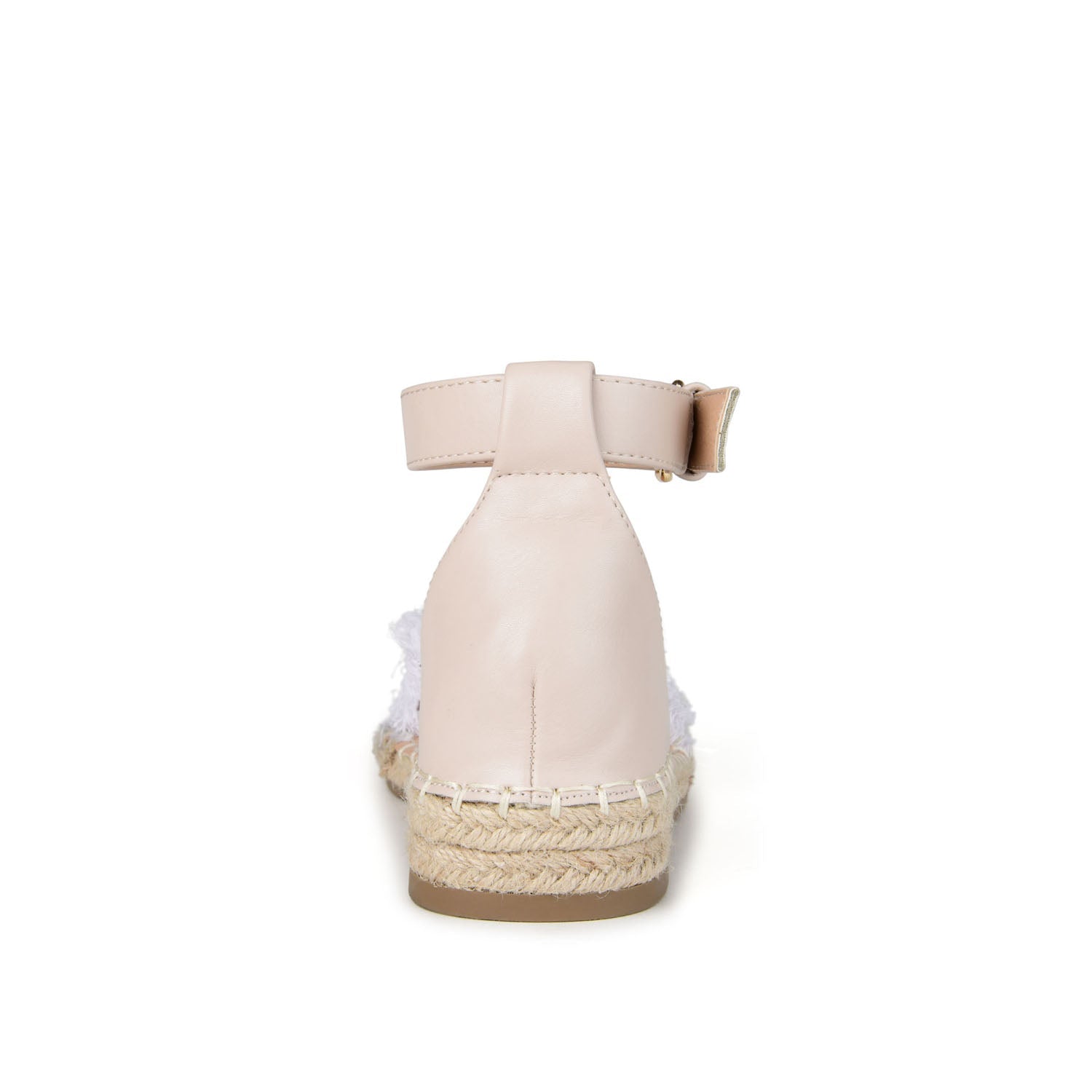 Journee TRISTEEN ESPADRILLE SANDALS IN FABRIC - White