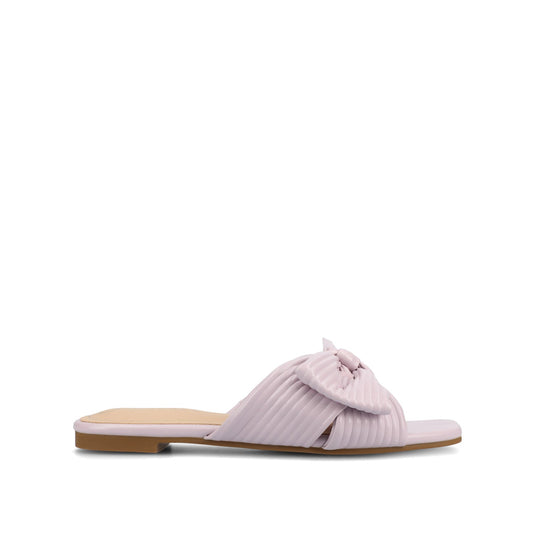Journee SERLINA PLEATED SLIDE SANDALS IN FOIL - Lilac