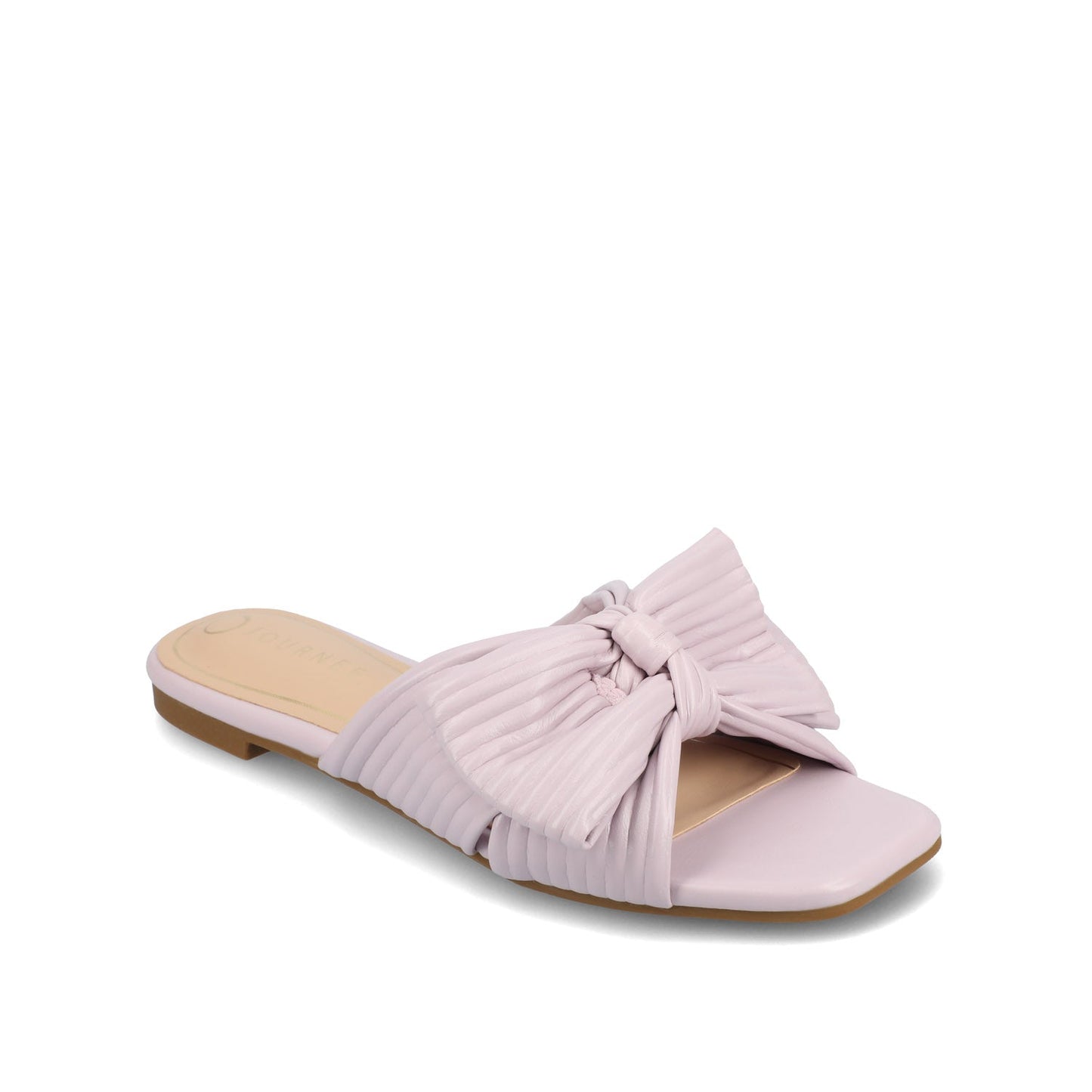 Journee SERLINA PLEATED SLIDE SANDALS IN FOIL - Lilac