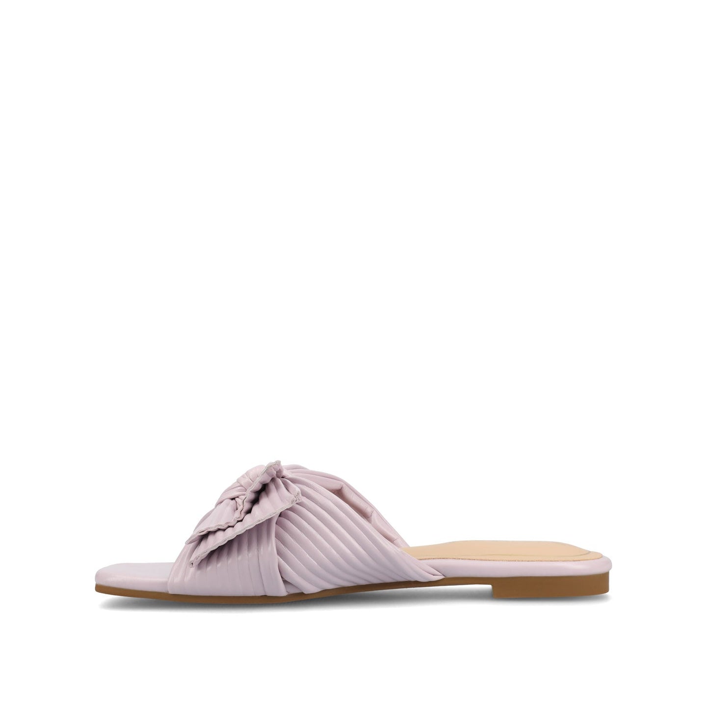 Journee SERLINA PLEATED SLIDE SANDALS IN FOIL - Lilac
