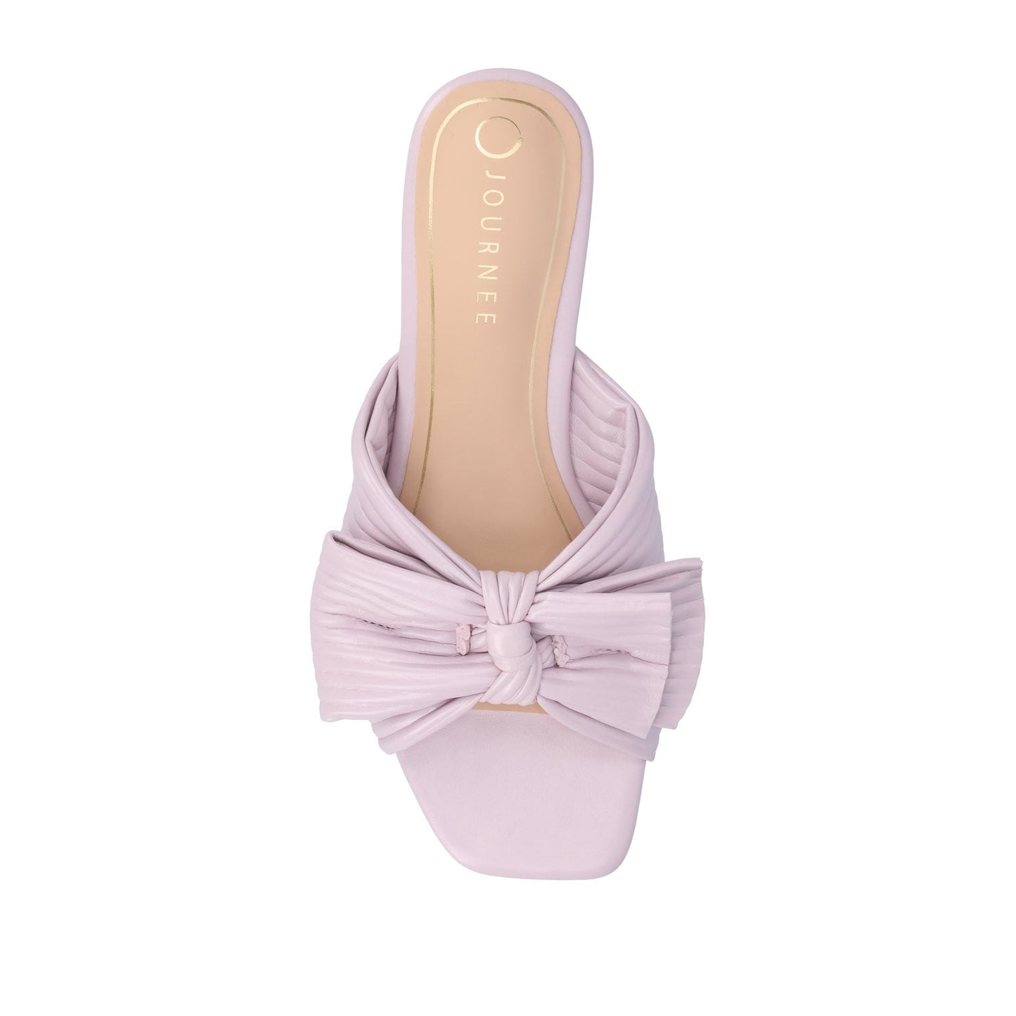 Journee SERLINA PLEATED SLIDE SANDALS IN FOIL - Lilac