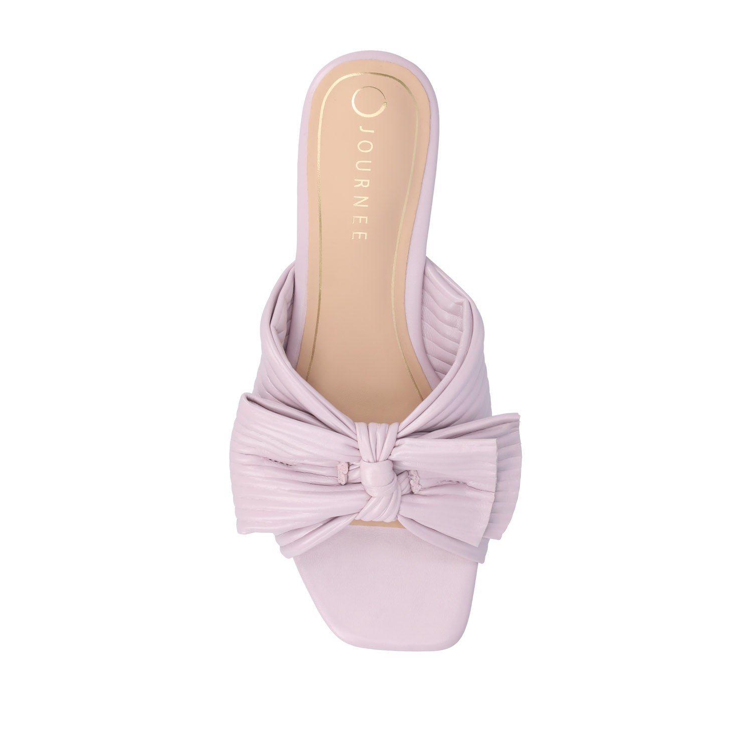 Journee SERLINA PLEATED SLIDE SANDALS IN FOIL - Lilac