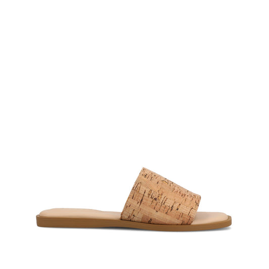Journee PRISILLA SLIDE SANDALS IN STATEMENT - Cork