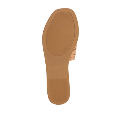 Journee PRISILLA SLIDE SANDALS IN STATEMENT - Cork