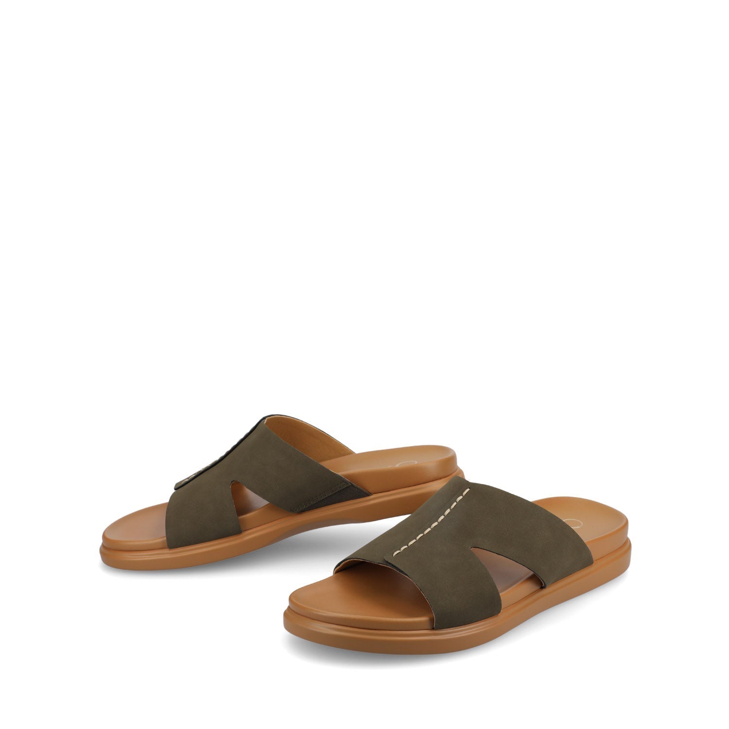 Journee MISEY SINGLE BAND SLIP ON SANDALS - Olive