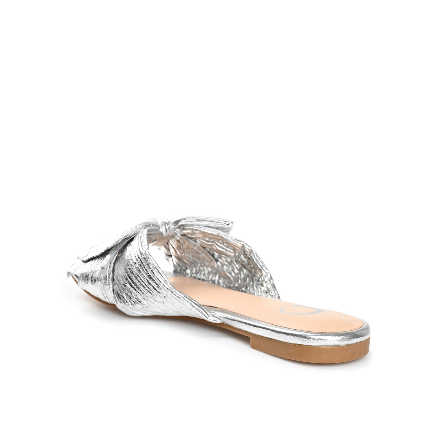 Journee SERLINA PLEATED SLIDE SANDALS IN FOIL - Silver PU 2