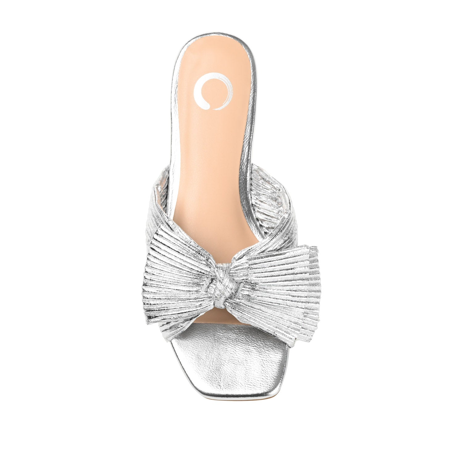 Journee SERLINA PLEATED SLIDE SANDALS IN FOIL - Silver PU 2