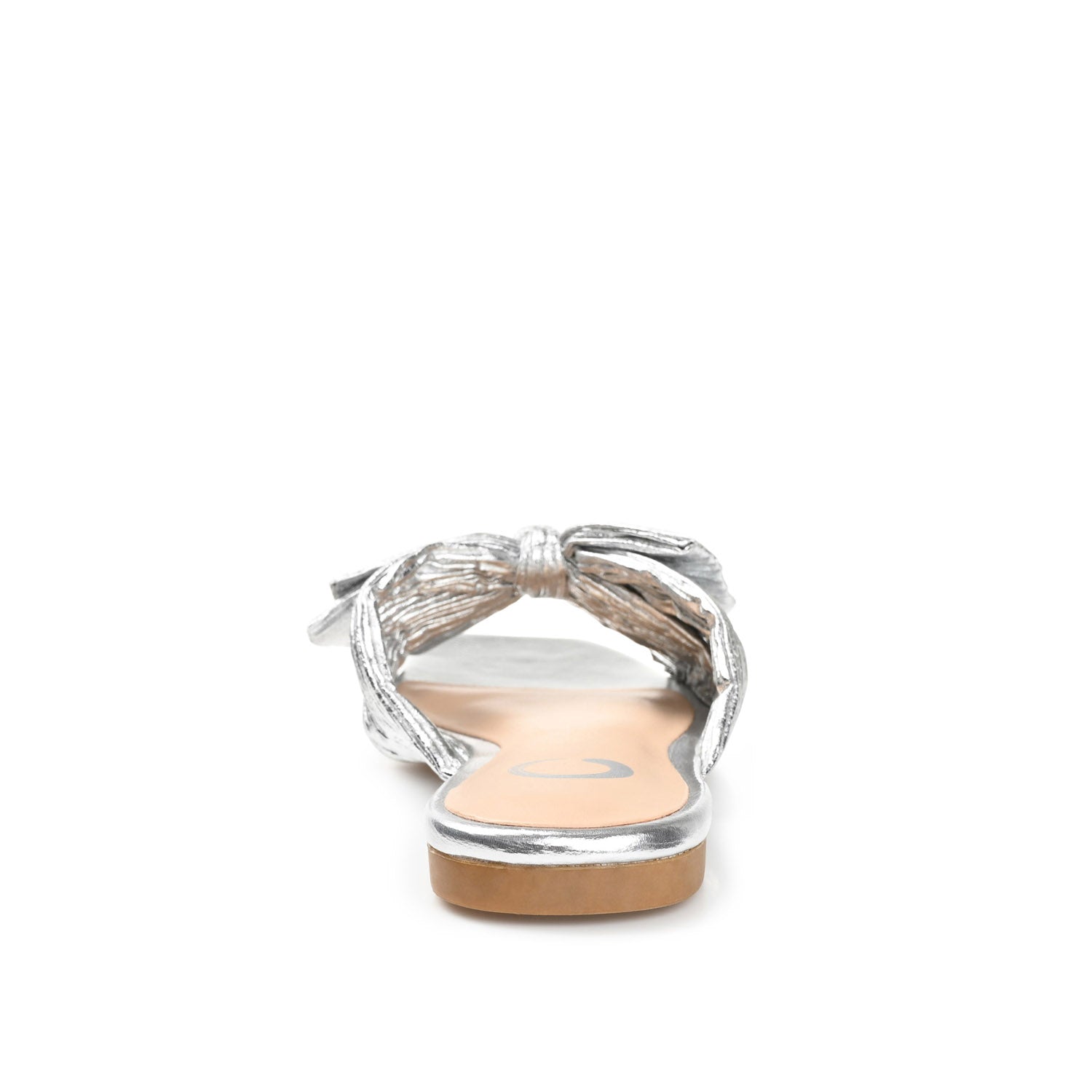 Journee SERLINA PLEATED SLIDE SANDALS IN FOIL - Silver PU 2