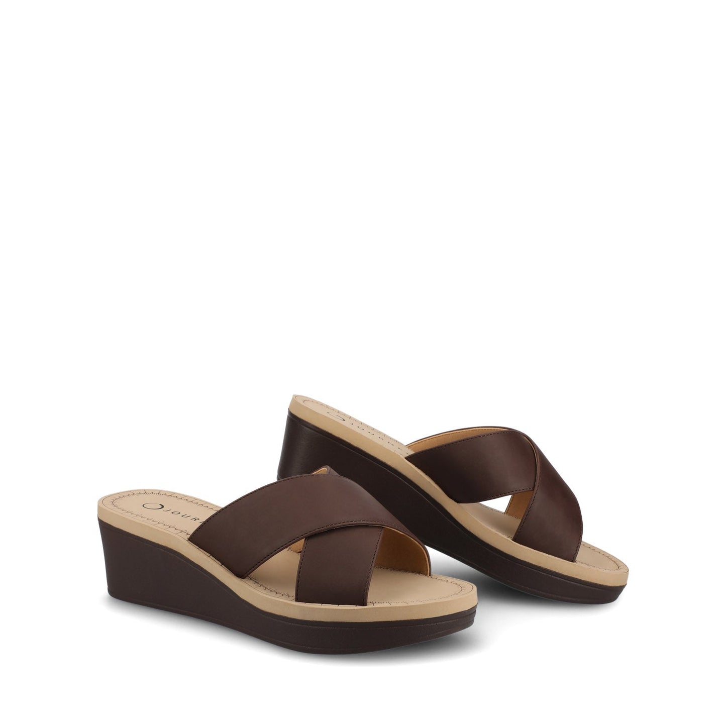 Journee Biara Platform Wedge Sandals - Brown