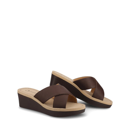 Journee Biara Platform Wedge Sandals - Brown