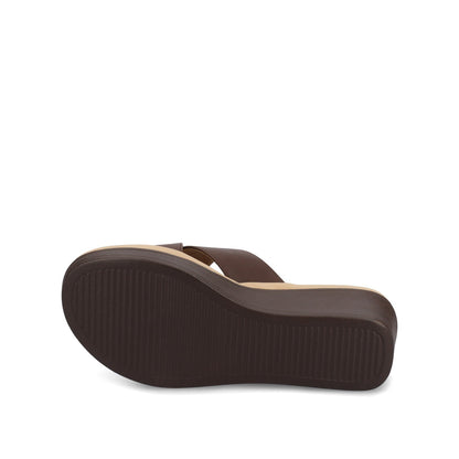 Journee Biara Platform Wedge Sandals - Brown