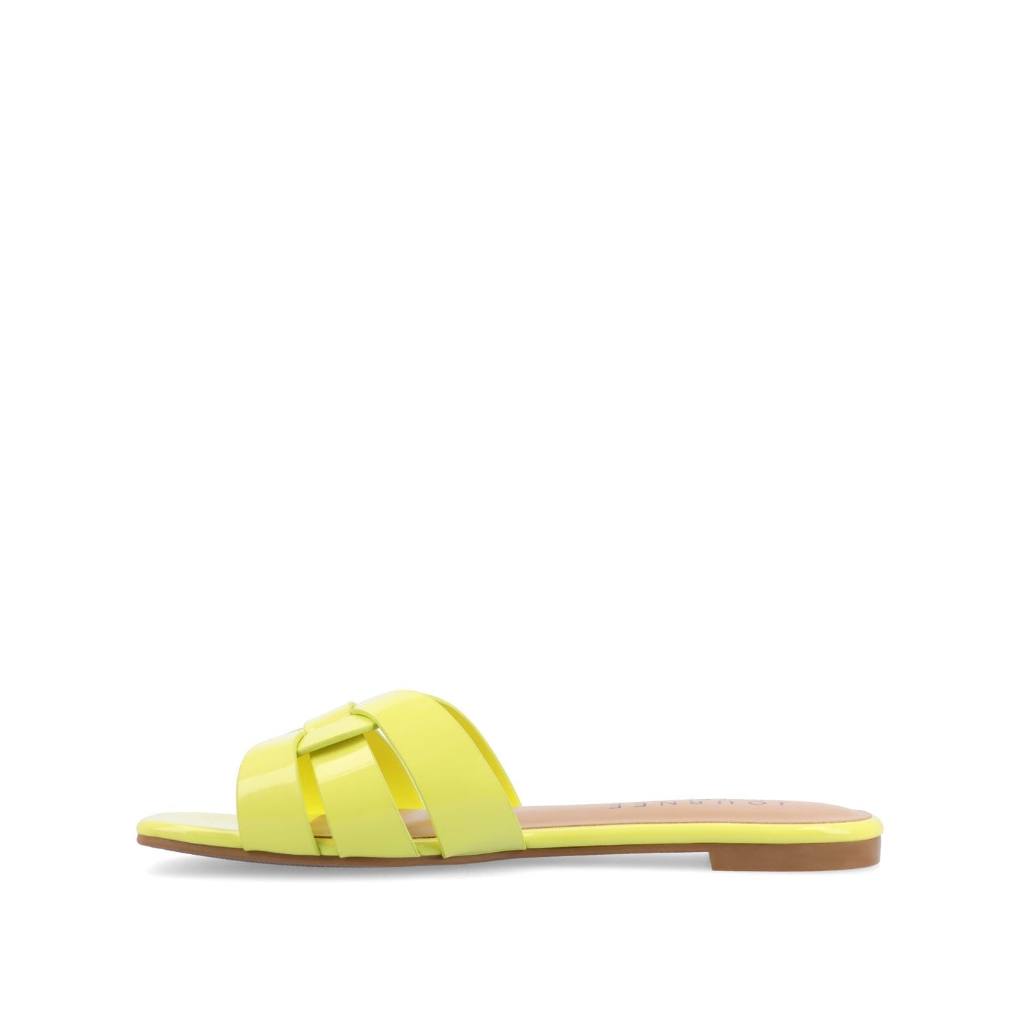 Journee ARRINA SLIDE SANDALS IN STATEMENT PATENT - Yellow Patent