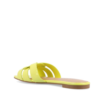 Journee ARRINA SLIDE SANDALS IN STATEMENT PATENT - Yellow Patent