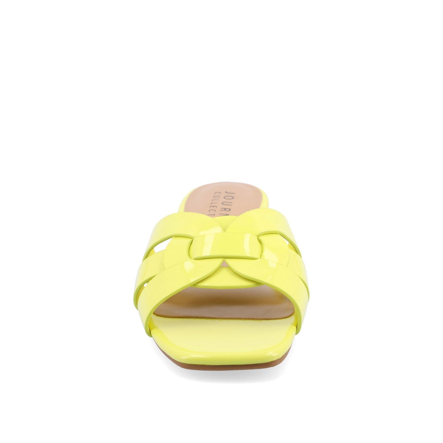 Journee ARRINA SLIDE SANDALS IN STATEMENT PATENT - Yellow Patent