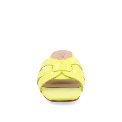 Journee ARRINA SLIDE SANDALS IN STATEMENT PATENT - Yellow Patent