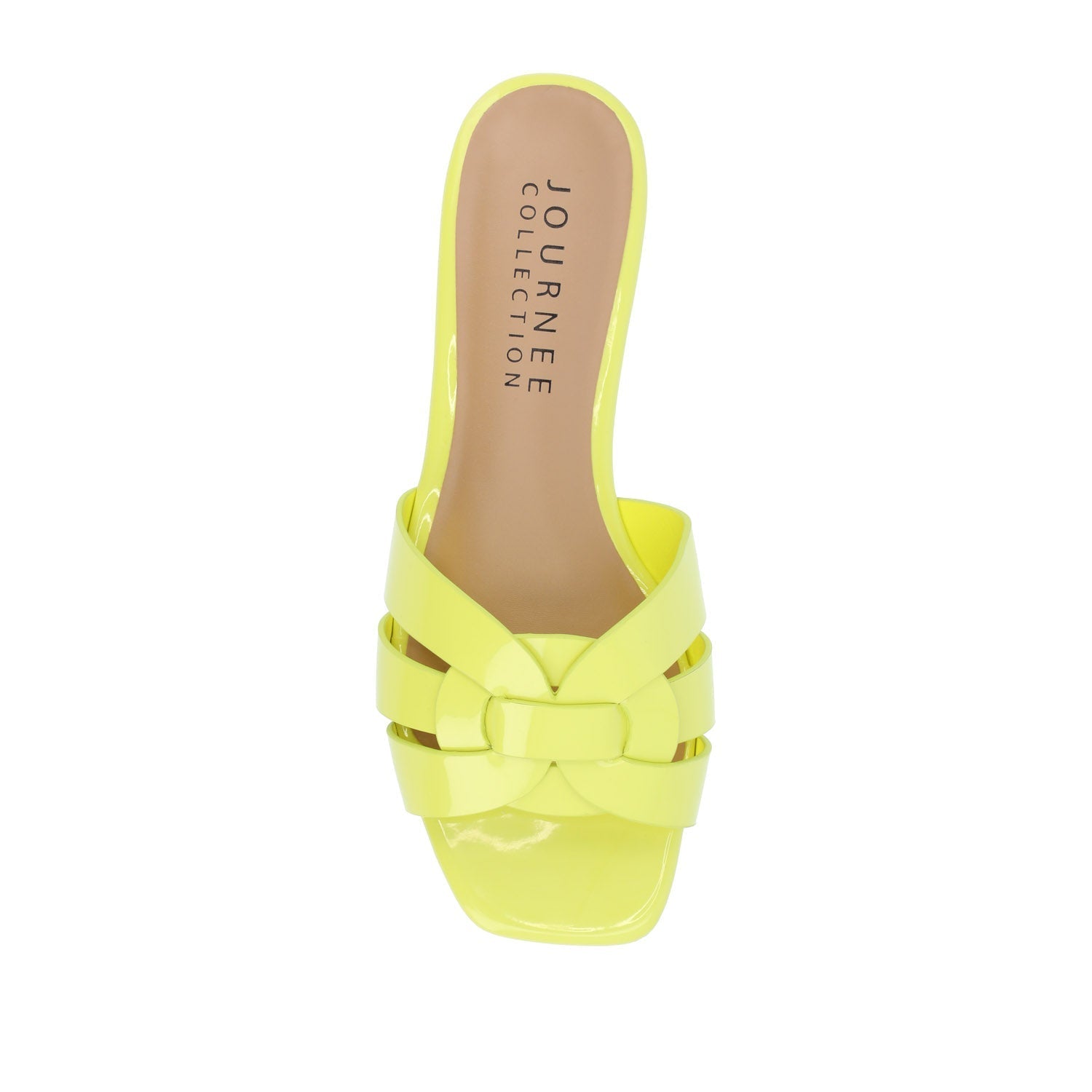 Journee ARRINA SLIDE SANDALS IN STATEMENT PATENT - Yellow Patent
