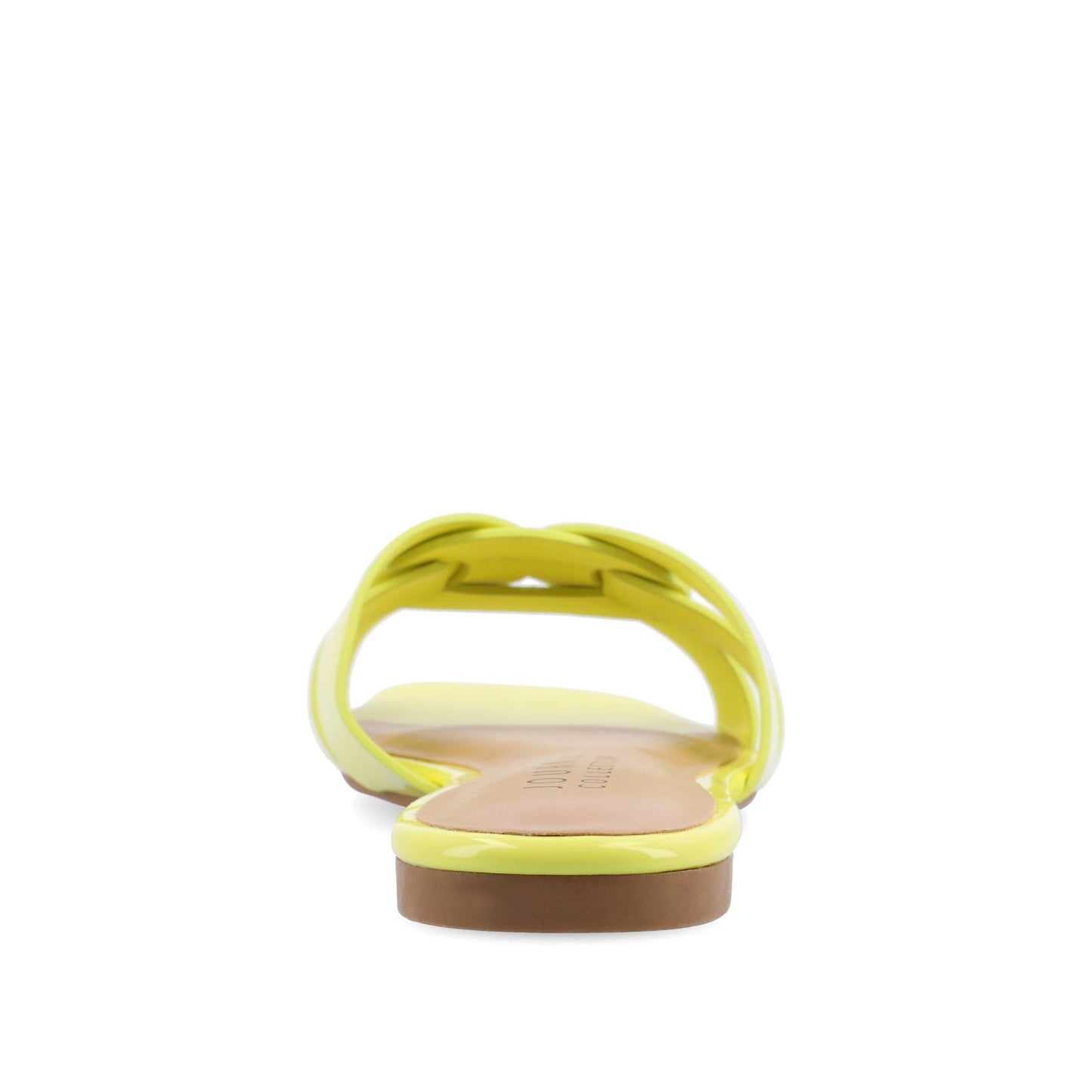Journee ARRINA SLIDE SANDALS IN STATEMENT PATENT - Yellow Patent