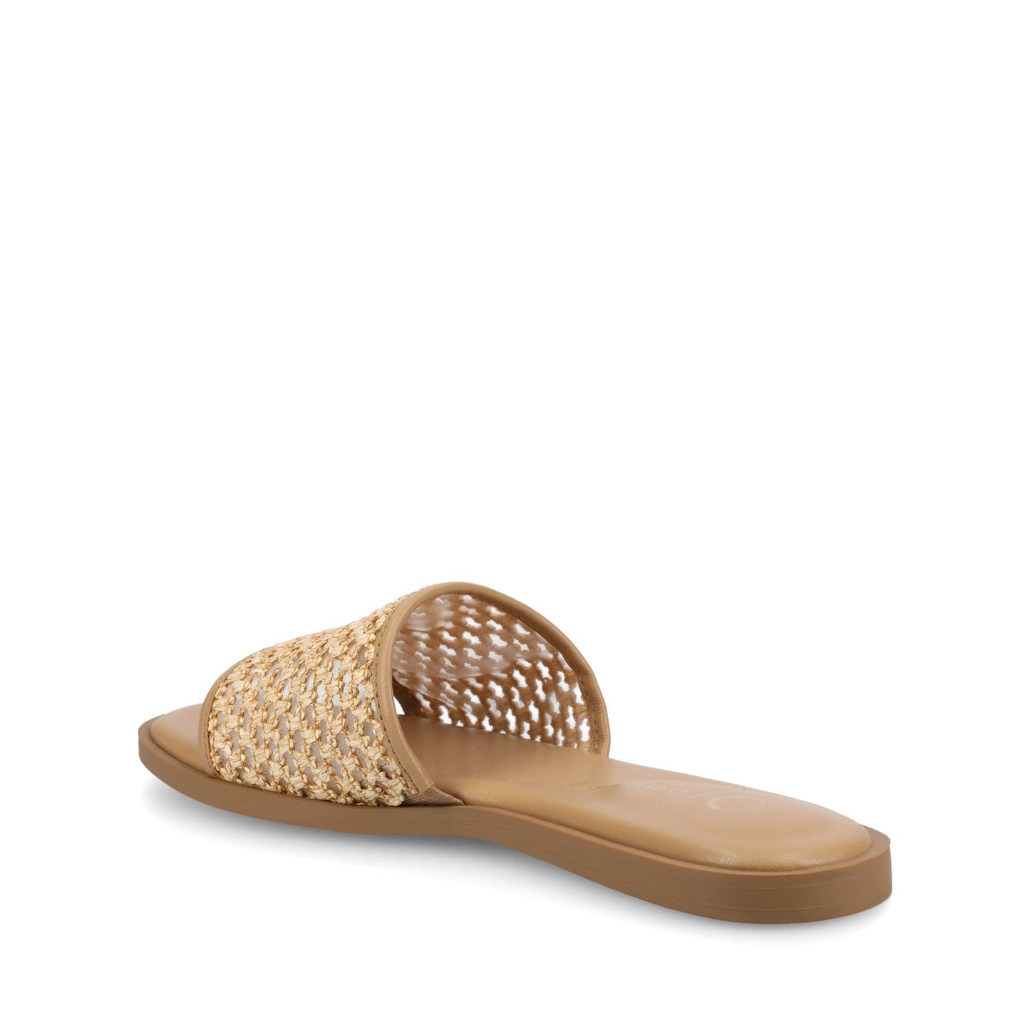 Journee PRISILLA SLIDE SANDALS IN STATEMENT - Cognac Open Raffia