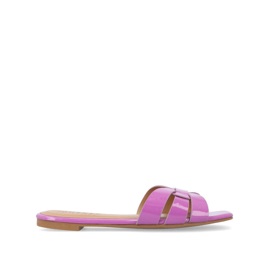 Journee ARRINA SLIDE SANDALS IN STATEMENT PATENT - Purple Patent