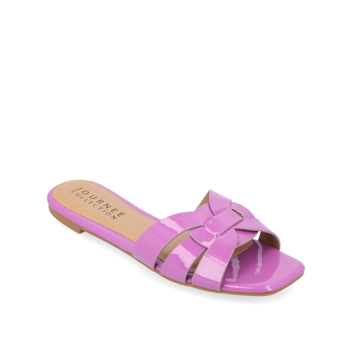 Journee ARRINA SLIDE SANDALS IN STATEMENT PATENT - Purple Patent