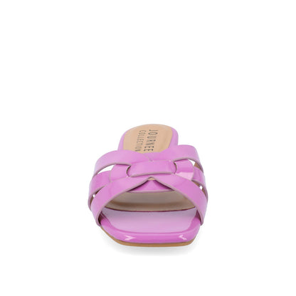 Journee ARRINA SLIDE SANDALS IN STATEMENT PATENT - Purple Patent