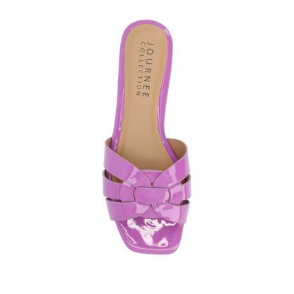 Journee ARRINA SLIDE SANDALS IN STATEMENT PATENT - Purple Patent