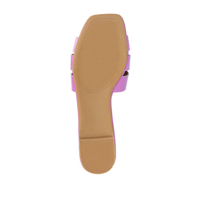 Journee ARRINA SLIDE SANDALS IN STATEMENT PATENT - Purple Patent