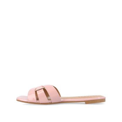 Journee ARRINA SLIDE SANDALS IN STATEMENT PATENT - Blush Patent