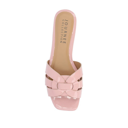 Journee ARRINA SLIDE SANDALS IN STATEMENT PATENT - Blush Patent