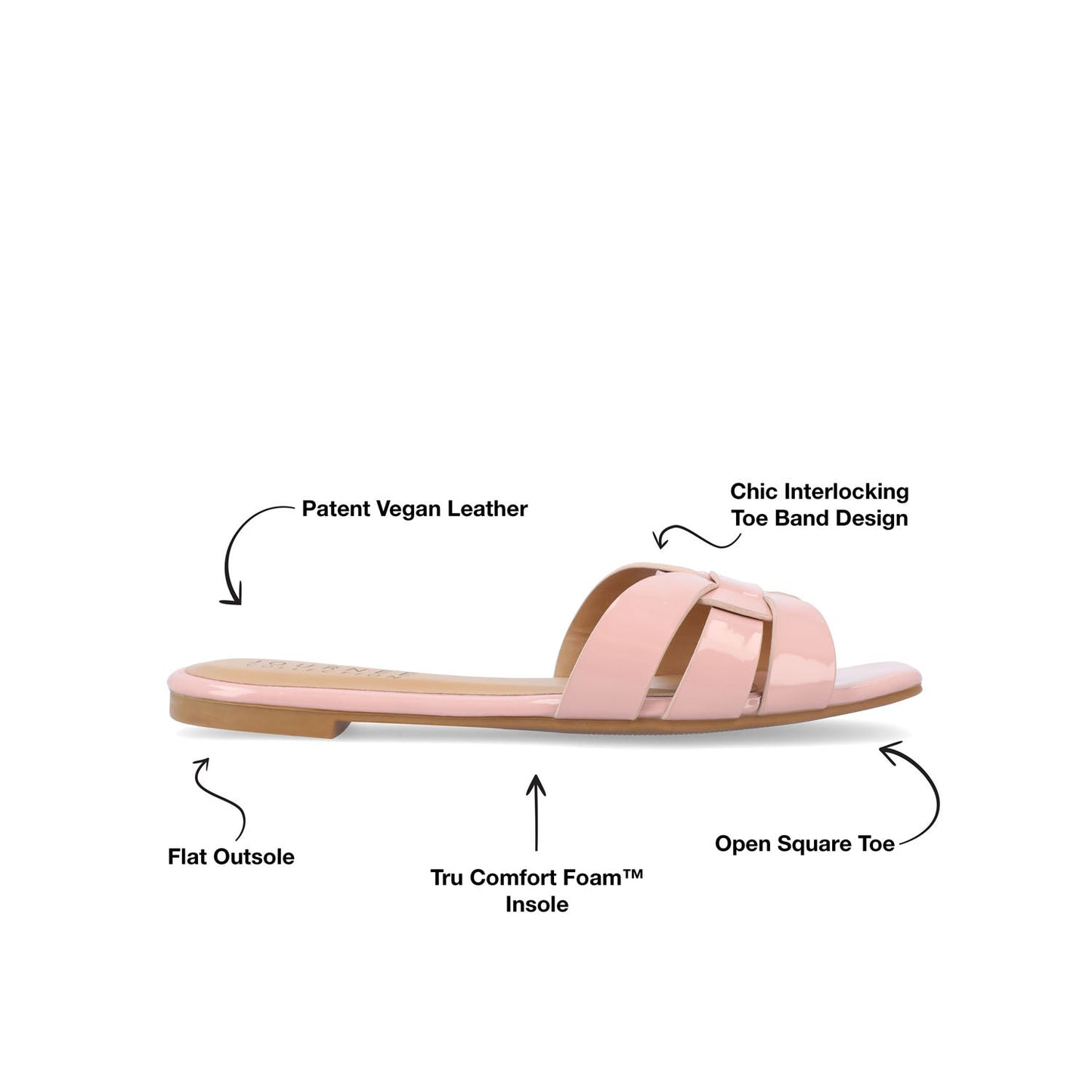 Journee ARRINA SLIDE SANDALS IN STATEMENT PATENT - Blush Patent