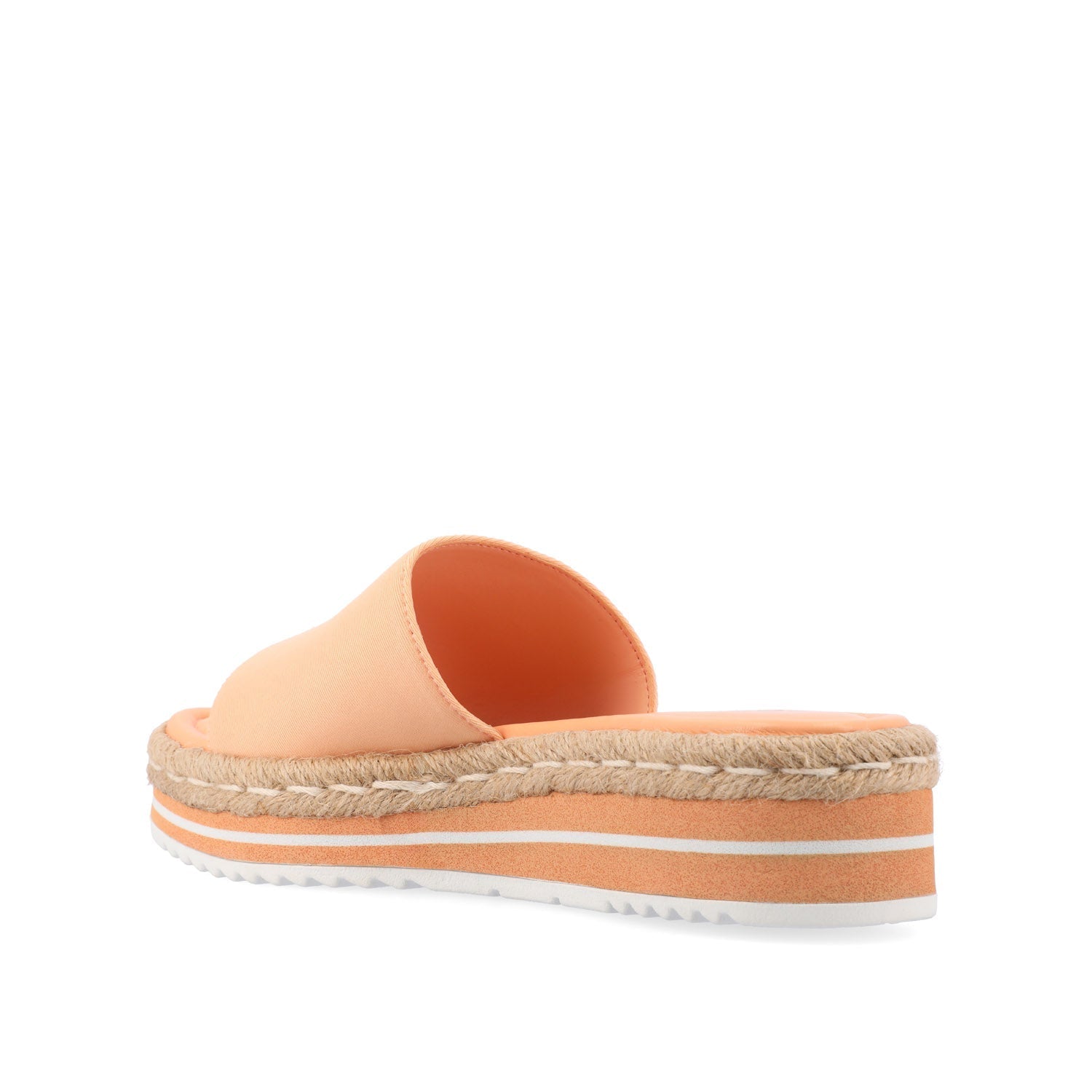 Journee ROSEY ESPADRILLE WEDGE HEELED SLIDE SANDALS IN STATEMENT - Peach