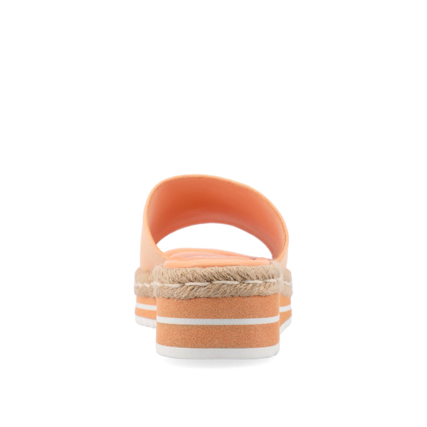 Journee ROSEY ESPADRILLE WEDGE HEELED SLIDE SANDALS IN STATEMENT - Peach