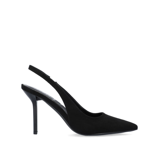 Journee ELENNEY SLINGBACK STILETTO HEELS - Black Faux Suede