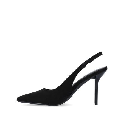 Journee ELENNEY SLINGBACK STILETTO HEELS - Black Faux Suede