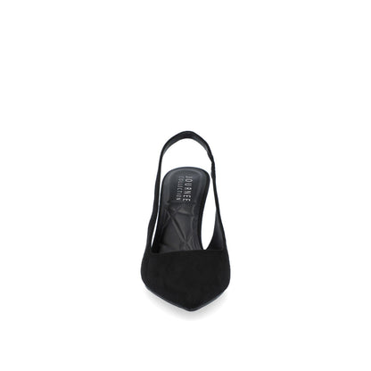 Journee ELENNEY SLINGBACK STILETTO HEELS - Black Faux Suede