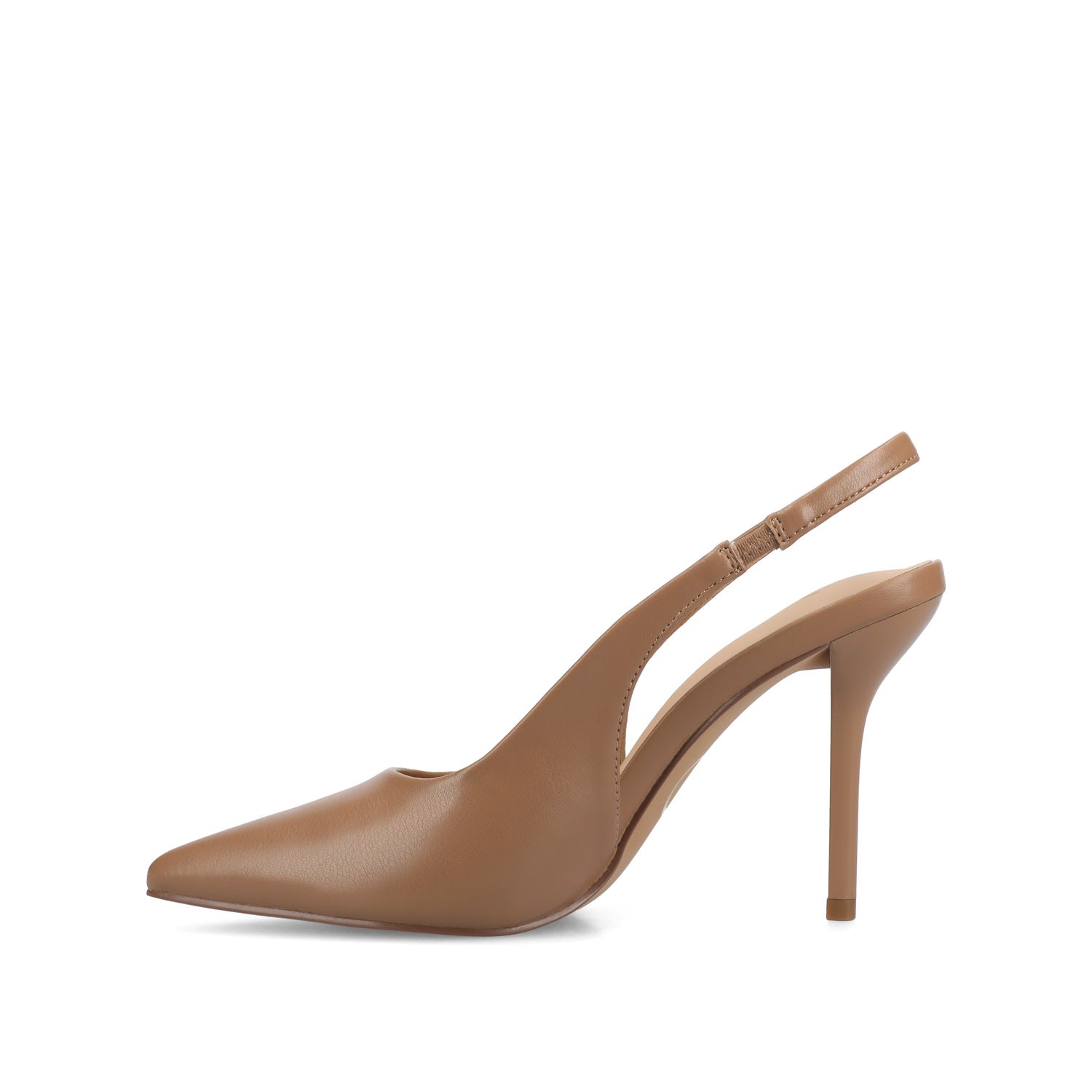 Journee ELENNEY SLINGBACK STILETTO HEELS - Tan PU