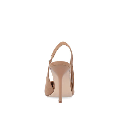 Journee ELENNEY SLINGBACK STILETTO HEELS - Tan Faux Suede