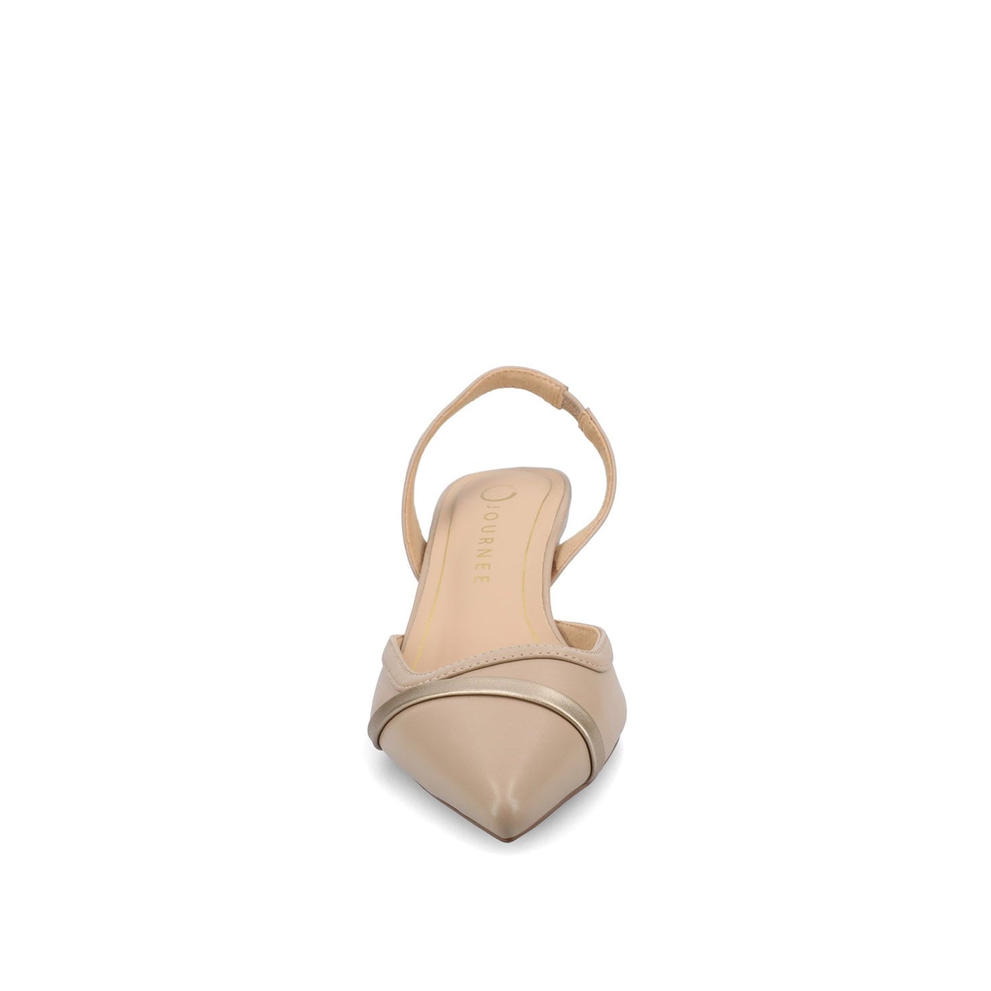 Journee NELLIA SLINGBACK KITTEN HEELS IN TWEED - Taupe PU