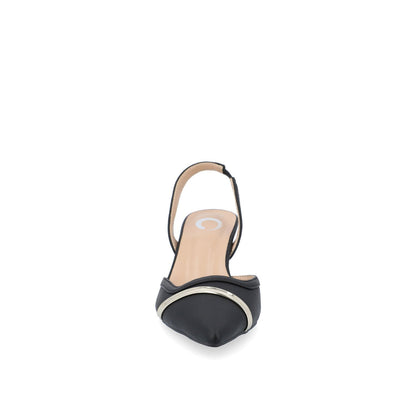 Journee NELLIA SLINGBACK KITTEN HEELS IN TWEED - Black