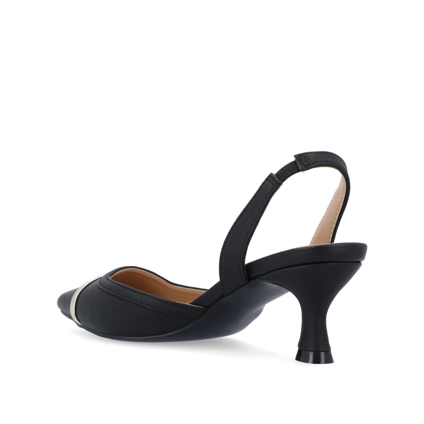 Journee NELLIA SLINGBACK KITTEN HEELS IN TWEED - Black