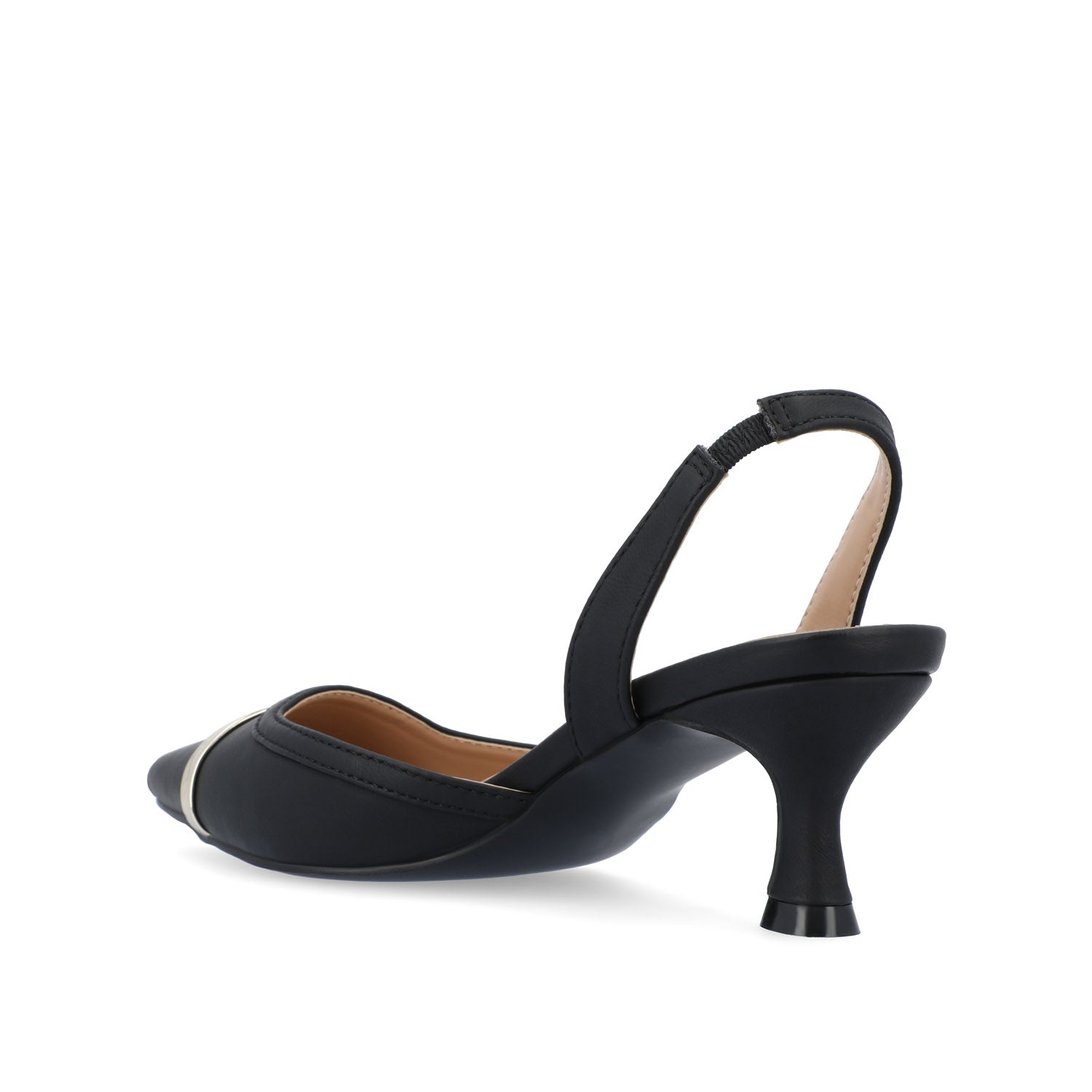 Journee NELLIA SLINGBACK KITTEN HEELS IN TWEED - Black
