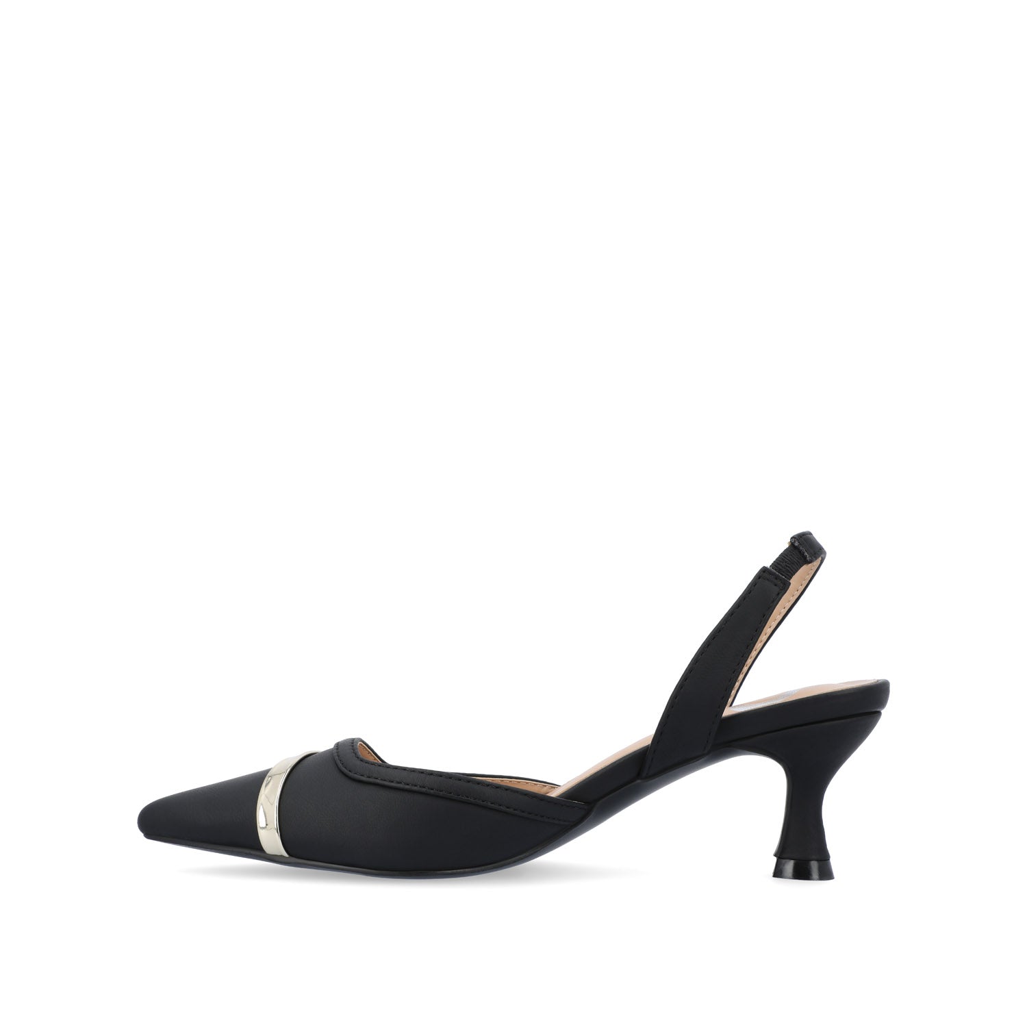 Journee NELLIA SLINGBACK KITTEN HEELS IN TWEED - Black