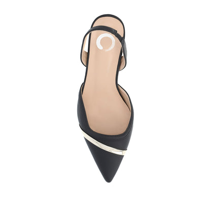 Journee NELLIA SLINGBACK KITTEN HEELS IN TWEED - Black